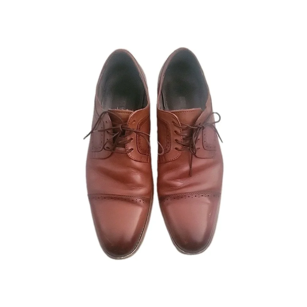 Stacey Adams Mens Dunbar 25064-221 Brown Leather Oxford Dress Shoes Size 12 M
